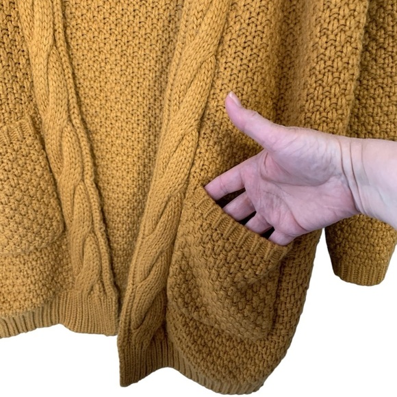 Grecerelle curry soft chunky knit open front cardigan sweater. Size XL - Picture 5 of 9
